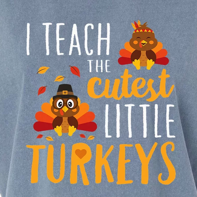 I Teach The Cutest Little Turkeys School Thankful Garment-Dyed Women's Muscle Tee