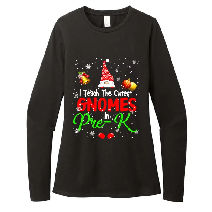 I Teach The Cutest Gnomes In Prek Xmas Teacher Gnome Gift Womens CVC Long Sleeve Shirt