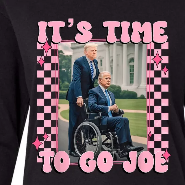 Its Time To Go Joefunny Trump 2024 Womens Cotton Relaxed Long Sleeve T-Shirt