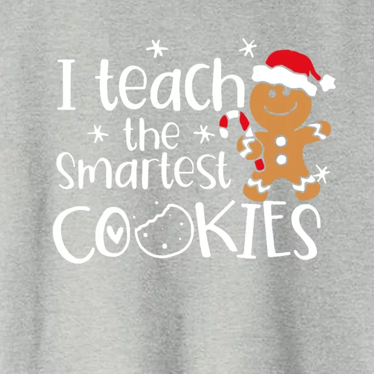 I Teach The Smartest Cookies Christmas Gingerbread Santa Hat Cute Gift Women's Crop Top Tee