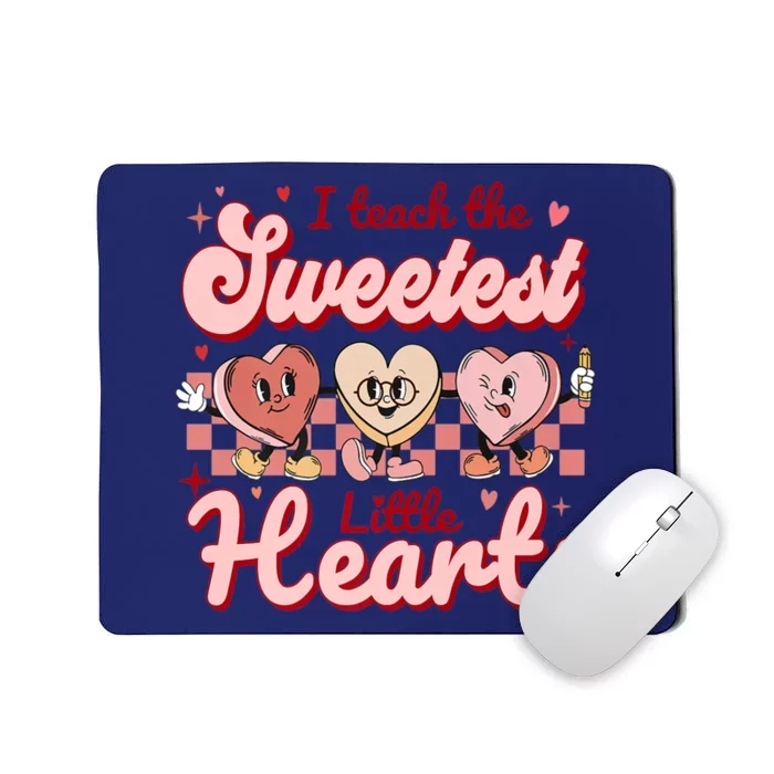 I Teach The Sweetest Hearts Retro Teacher Valentines Day Mousepad