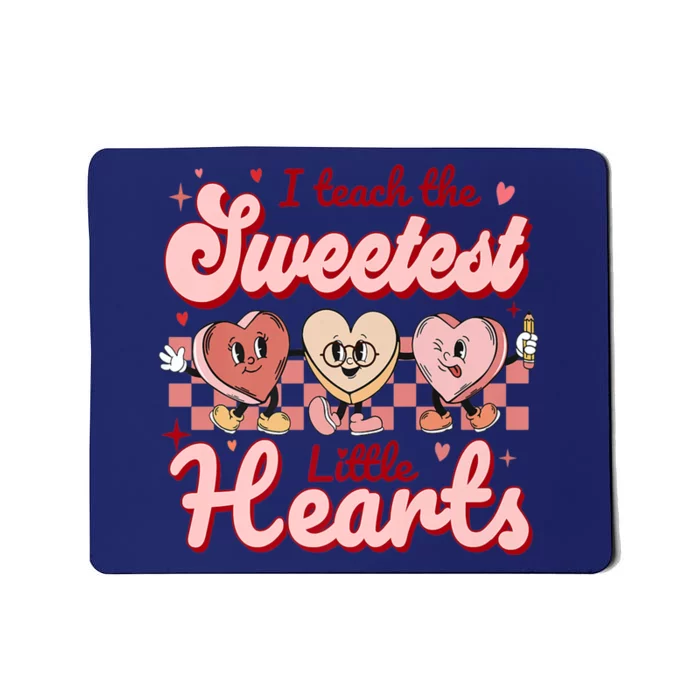 I Teach The Sweetest Hearts Retro Teacher Valentines Day Mousepad