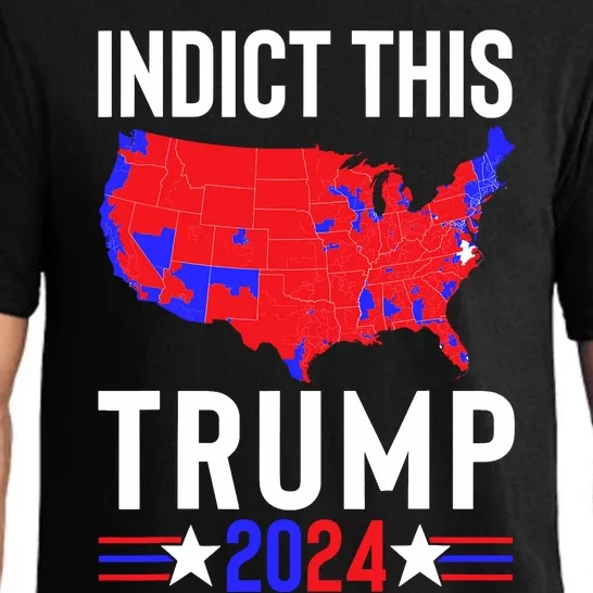 Indict This Trump 2024 Us Flag Meme Political Election Retro Pajama Set