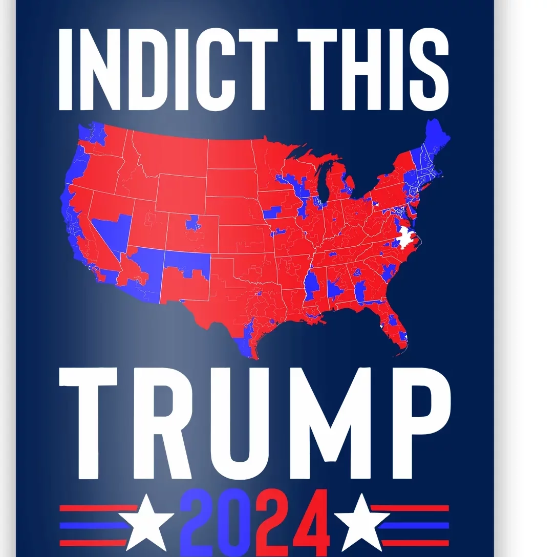 Indict This Trump 2024 Us Flag Meme Political Election Retro Poster