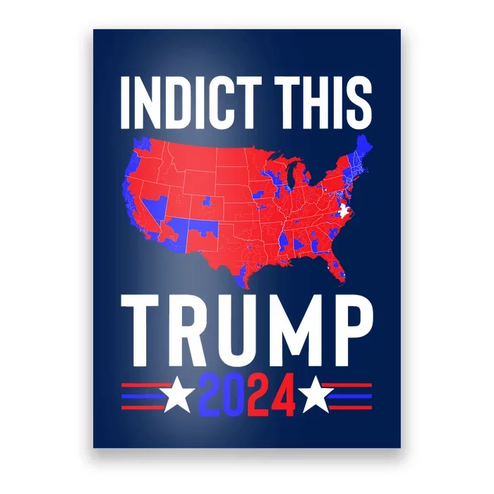 Indict This Trump 2024 Us Flag Meme Political Election Retro Poster