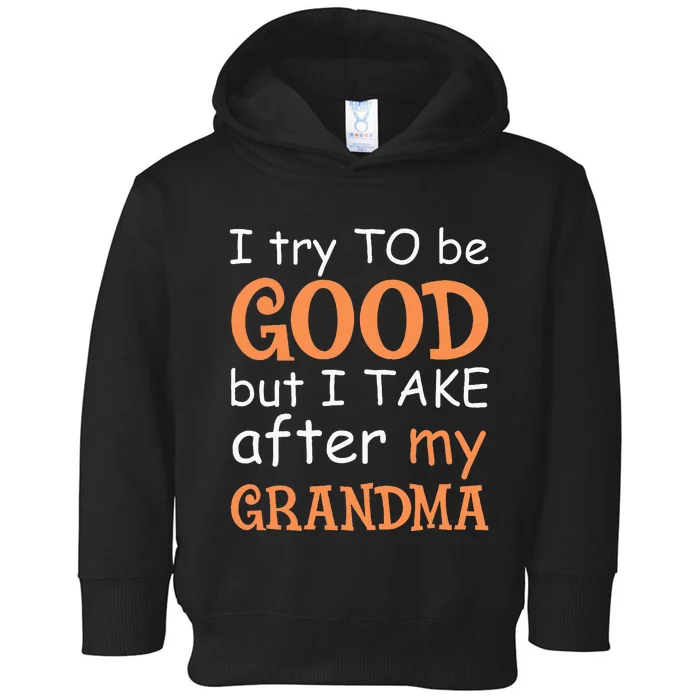 I Try To Be Good But I Take After My Grandma Toddler Hoodie