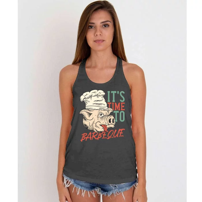 Its Time To Barbeque Women's Knotted Racerback Tank