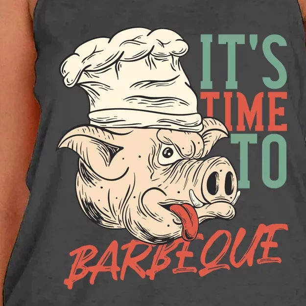 Its Time To Barbeque Women's Knotted Racerback Tank