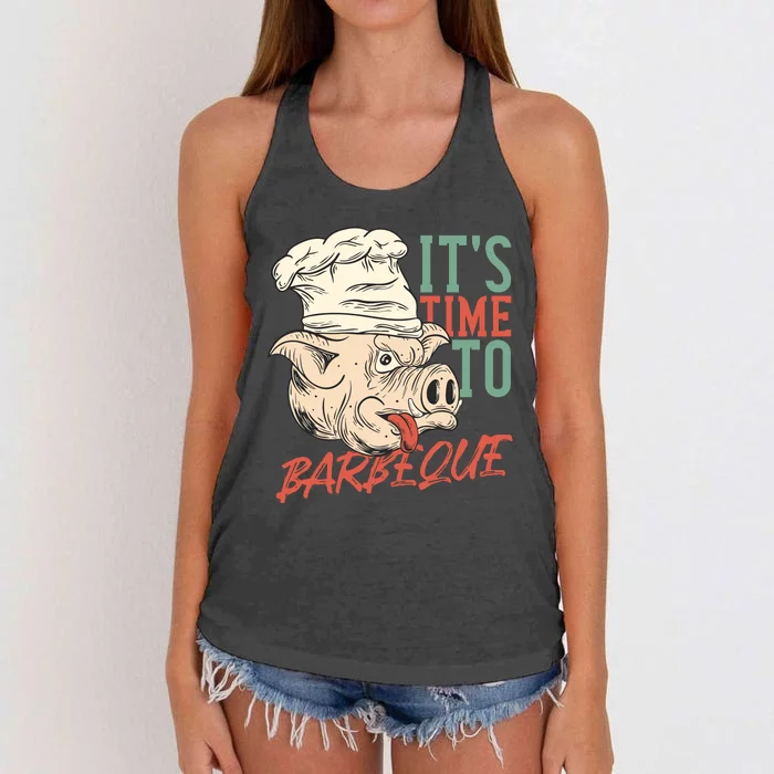 Its Time To Barbeque Women's Knotted Racerback Tank