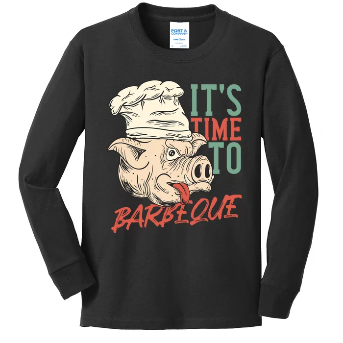 Its Time To Barbeque Kids Long Sleeve Shirt