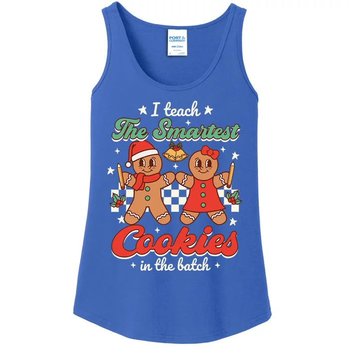 I Teach The Smartest Cookies In The Batch Teacher Christmas Ladies Essential Tank