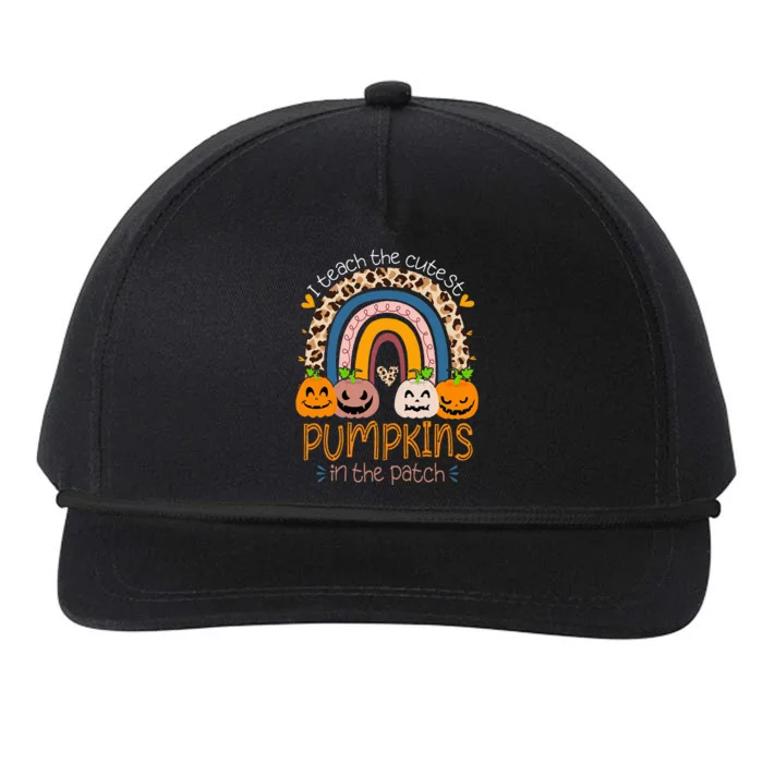 I Teach The Cutest Pumpkins In The Patch Teacher Halloween Snapback Five-Panel Rope Hat