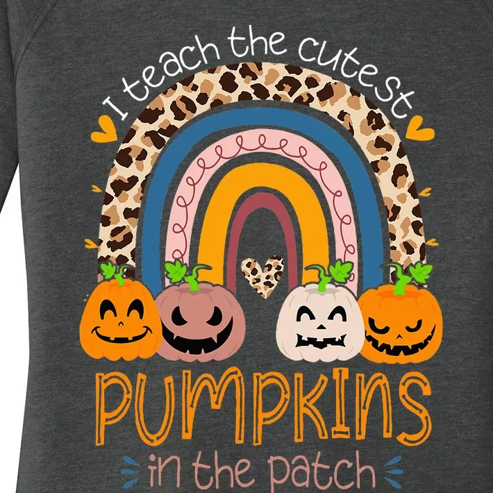 I Teach The Cutest Pumpkins In The Patch Teacher Halloween Women's Perfect Tri Tunic Long Sleeve Shirt