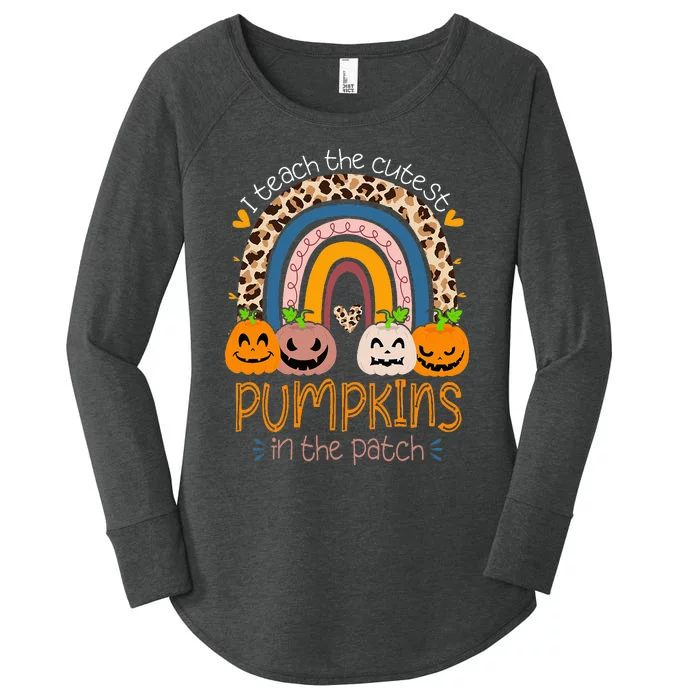 I Teach The Cutest Pumpkins In The Patch Teacher Halloween Women's Perfect Tri Tunic Long Sleeve Shirt