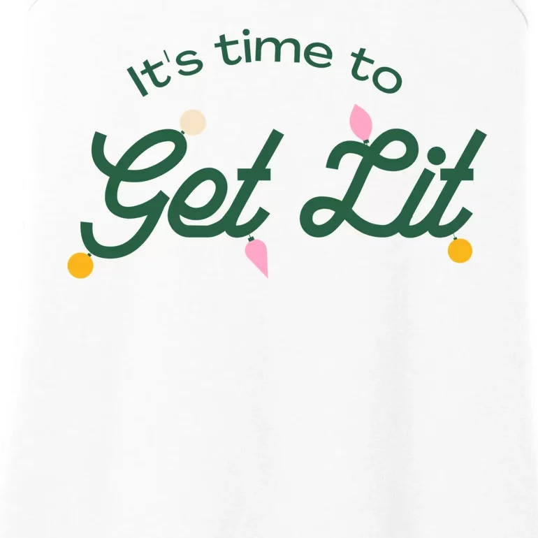 It's Time To Get Lit Christmas Ladies Essential Tank