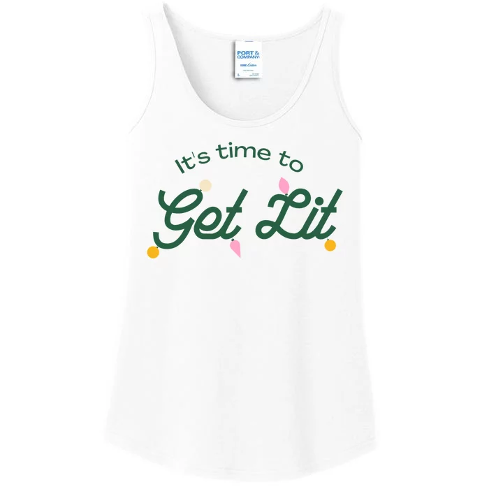 It's Time To Get Lit Christmas Ladies Essential Tank