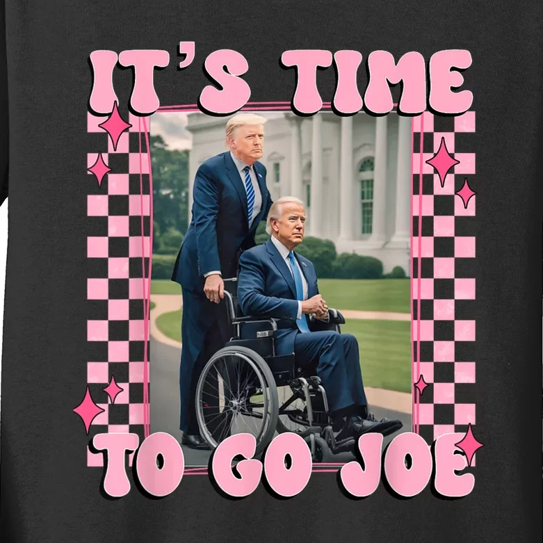 Its Time To Go Joe Funny Trump 2024 Kids Long Sleeve Shirt