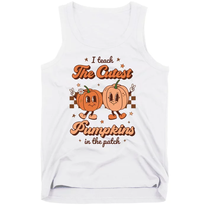 I Teach The Cutest Pumpkins In The Patch Retro Teacher Fall Tank Top