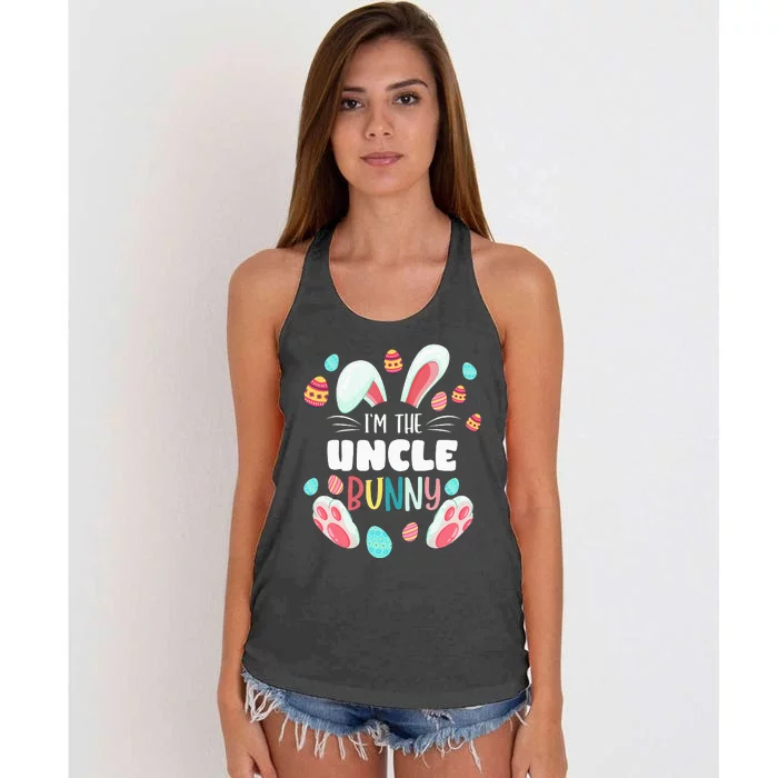 I'm The Uncle Bunny Matching Family Easter Party Women's Knotted Racerback Tank