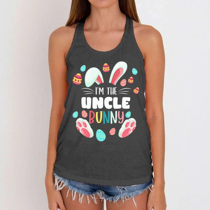 I'm The Uncle Bunny Matching Family Easter Party Women's Knotted Racerback Tank