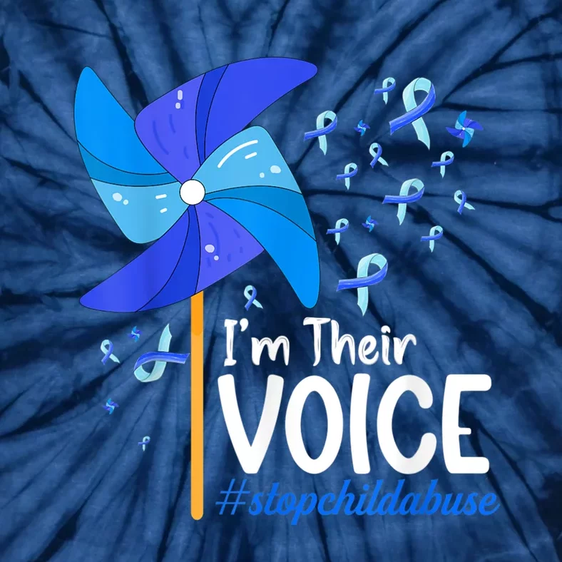 I'm Their Voice Pinwheel Child Abuse Prevention Awareness Tie-Dye T-Shirt