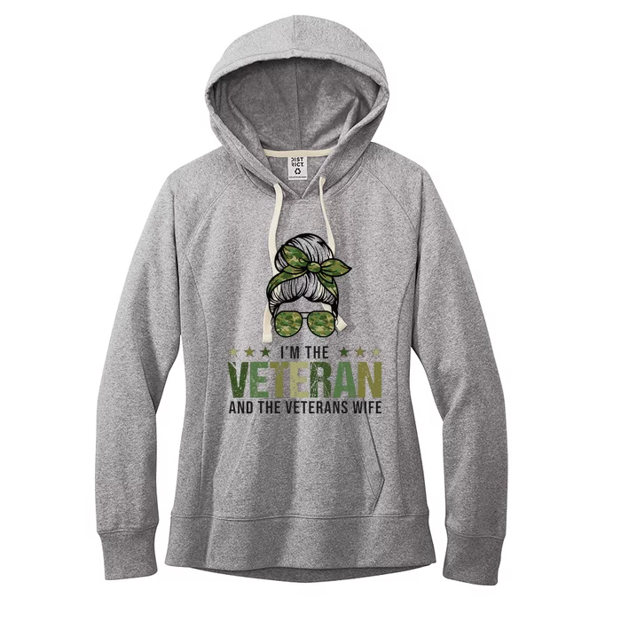 IM The Veteran And The VeteranS Wife 4th Of July Women's Fleece Hoodie