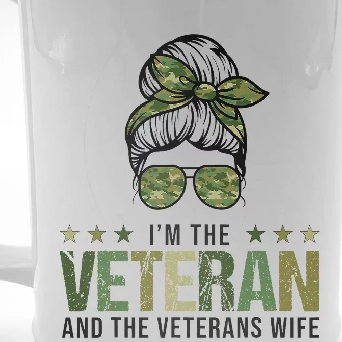 IM The Veteran And The VeteranS Wife 4th Of July Front & Back Beer Stein