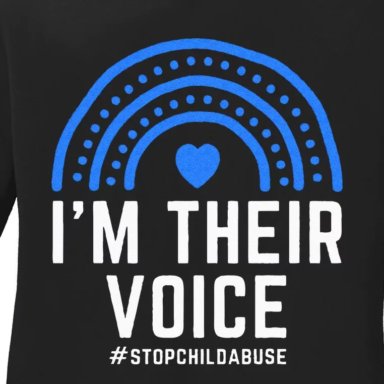 Im Their Voice Heart Child Abuse Awareness Month Prevention Ladies Long Sleeve Shirt