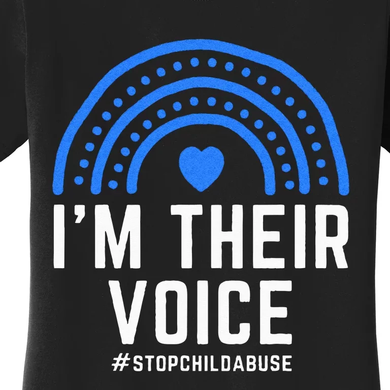 Im Their Voice Heart Child Abuse Awareness Month Prevention Women's T-Shirt