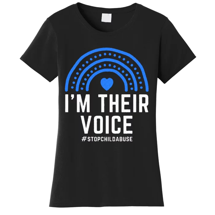 Im Their Voice Heart Child Abuse Awareness Month Prevention Women's T-Shirt