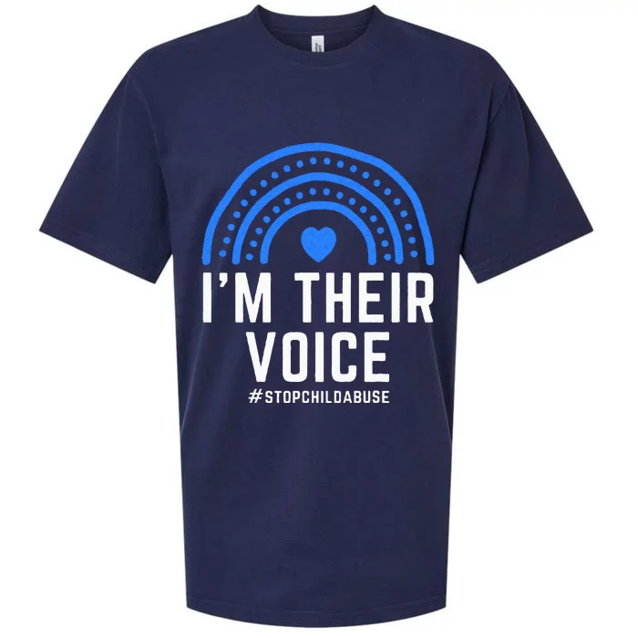 Im Their Voice Heart Child Abuse Awareness Month Prevention Sueded Cloud Jersey T-Shirt