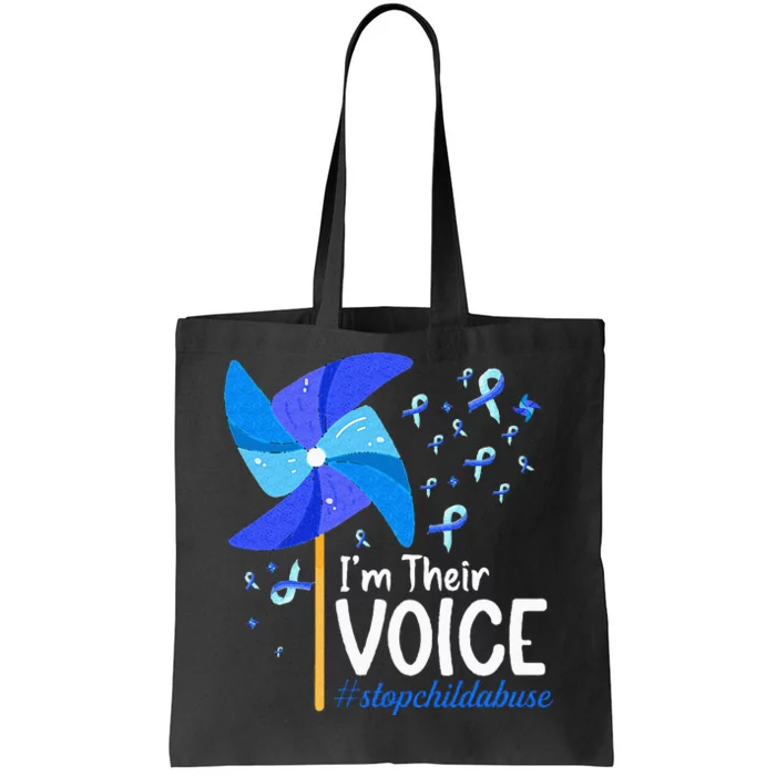 Im Their Voice Pinwheel Child Abuse Prevention Awareness Tote Bag