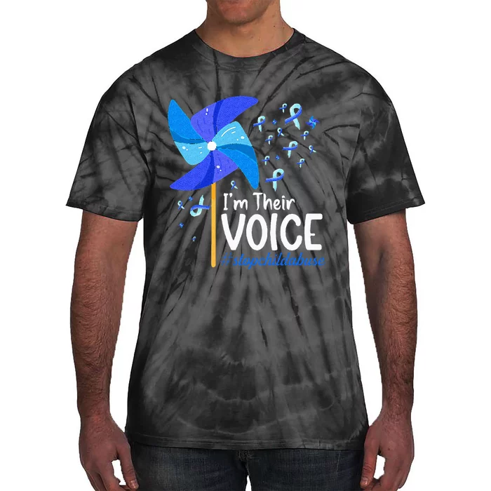 Im Their Voice Pinwheel Child Abuse Prevention Awareness Tie-Dye T-Shirt