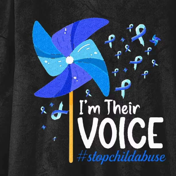 Im Their Voice Pinwheel Child Abuse Prevention Awareness Hooded Wearable Blanket