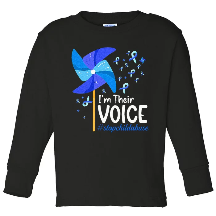 Im Their Voice Pinwheel Child Abuse Prevention Awareness Toddler Long Sleeve Shirt