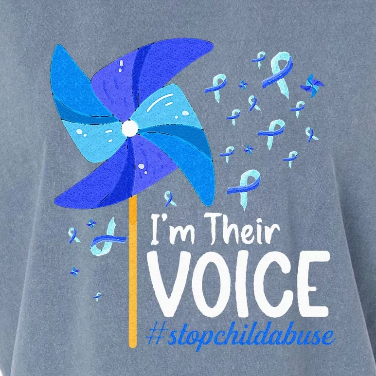 Im Their Voice Pinwheel Child Abuse Prevention Awareness Garment-Dyed Women's Muscle Tee