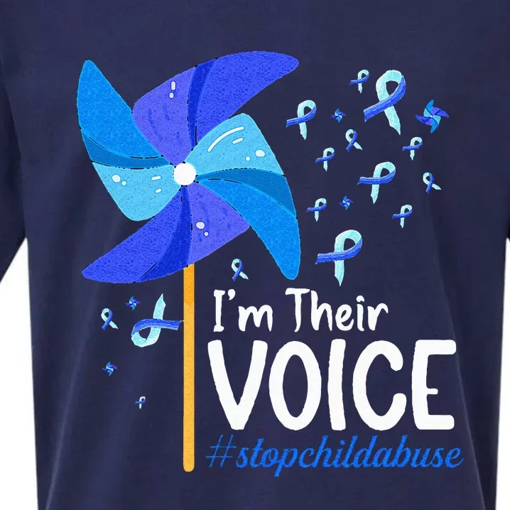 Im Their Voice Pinwheel Child Abuse Prevention Awareness Sueded Cloud Jersey T-Shirt