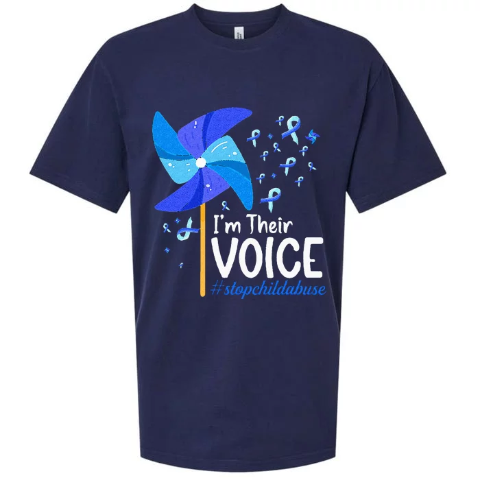 Im Their Voice Pinwheel Child Abuse Prevention Awareness Sueded Cloud Jersey T-Shirt