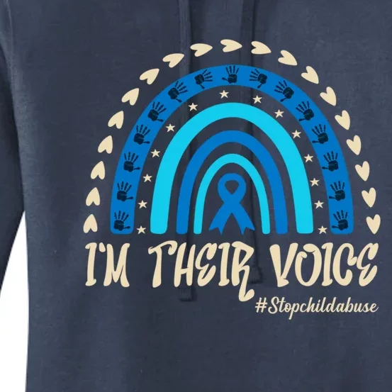 Im Their Voice Stop Abuse Prevention Awareness Month Cool Gift Women's Pullover Hoodie