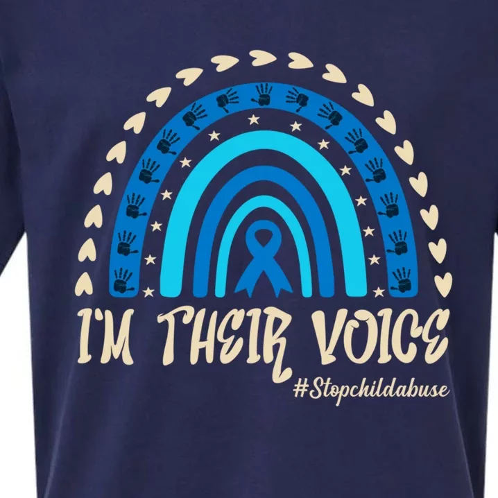 Im Their Voice Stop Abuse Prevention Awareness Month Cool Gift Sueded Cloud Jersey T-Shirt