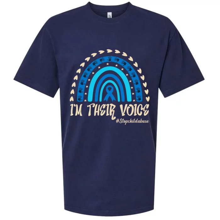 Im Their Voice Stop Abuse Prevention Awareness Month Cool Gift Sueded Cloud Jersey T-Shirt