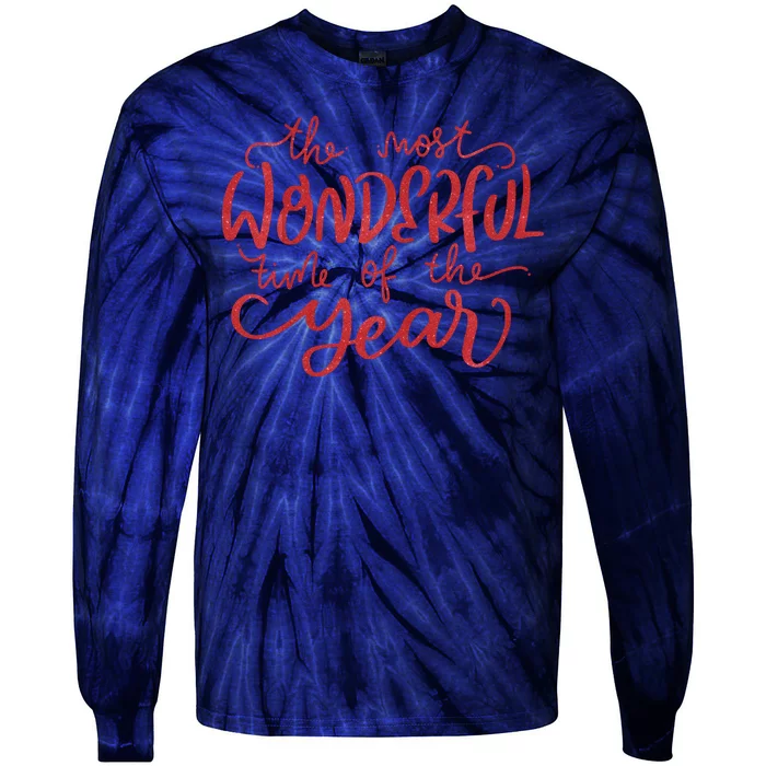 It's The Wonderful Time Of The Year Christmas Season Festive Tie-Dye Long Sleeve Shirt