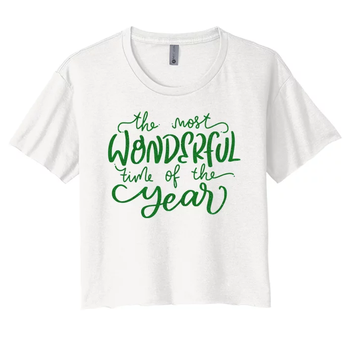 It's The Wonderful Time Of The Year Christmas Season Festive Women's Crop Top Tee