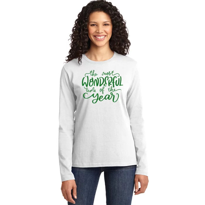 It's The Wonderful Time Of The Year Christmas Season Festive Ladies Long Sleeve Shirt