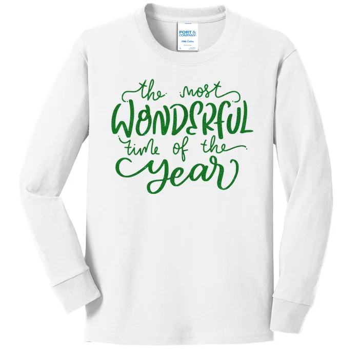 It's The Wonderful Time Of The Year Christmas Season Festive Kids Long Sleeve Shirt