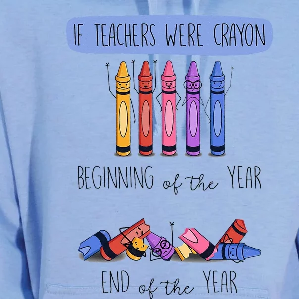 If Teachers Were Crayon Beginning Of The Year End The Year Unisex Surf Hoodie