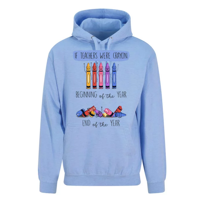 If Teachers Were Crayon Beginning Of The Year End The Year Unisex Surf Hoodie