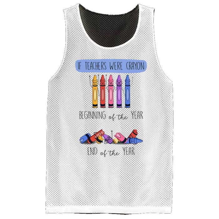 If Teachers Were Crayon Beginning Of The Year End The Year Mesh Reversible Basketball Jersey Tank