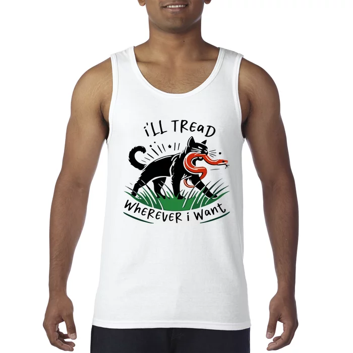 Ill Tread Wherever I Want Cat Ladies For Kamala Madam Tank Top