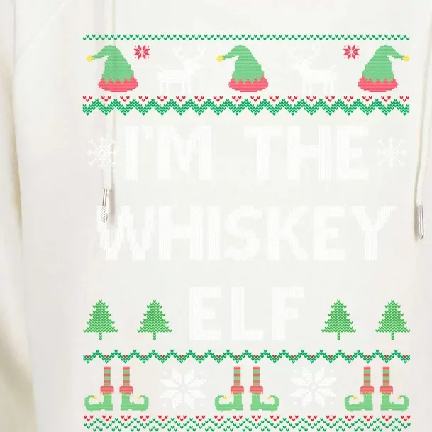 IM The Whiskey Elf Funny Whisky Lover Ugly Christmas Pajama Gift Womens Funnel Neck Pullover Hood